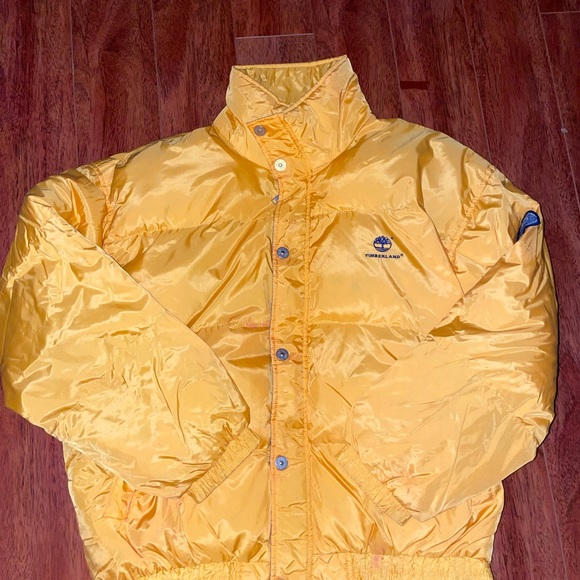 VINTAGE 80’S TIMBERLAND YELLOW PUFFER L / XL - Picture 2 of 9